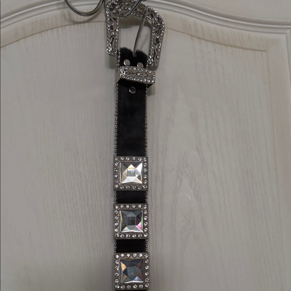 Buckle Black and Silver Embellished Belt